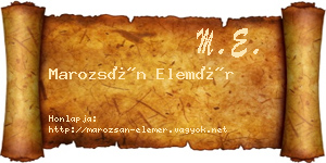 Marozsán Elemér névjegykártya