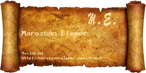 Marozsán Elemér névjegykártya