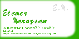 elemer marozsan business card